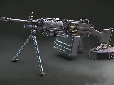 M249 machine gun machine gun fully automatic weapon 3d model