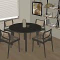 Quiet table and chair combination 3d model