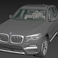 Gray BMW SUV With Front Grille Headlights And Modern Interior Design 3d model