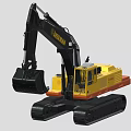 AXEMAN Tracked Functional Vehicle Featuring Yellow Black Exterior And Digging Bucket