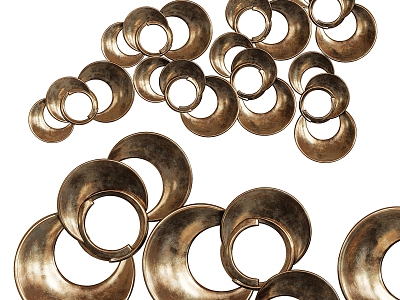 Ring-shaped metal wall ornaments 3d model