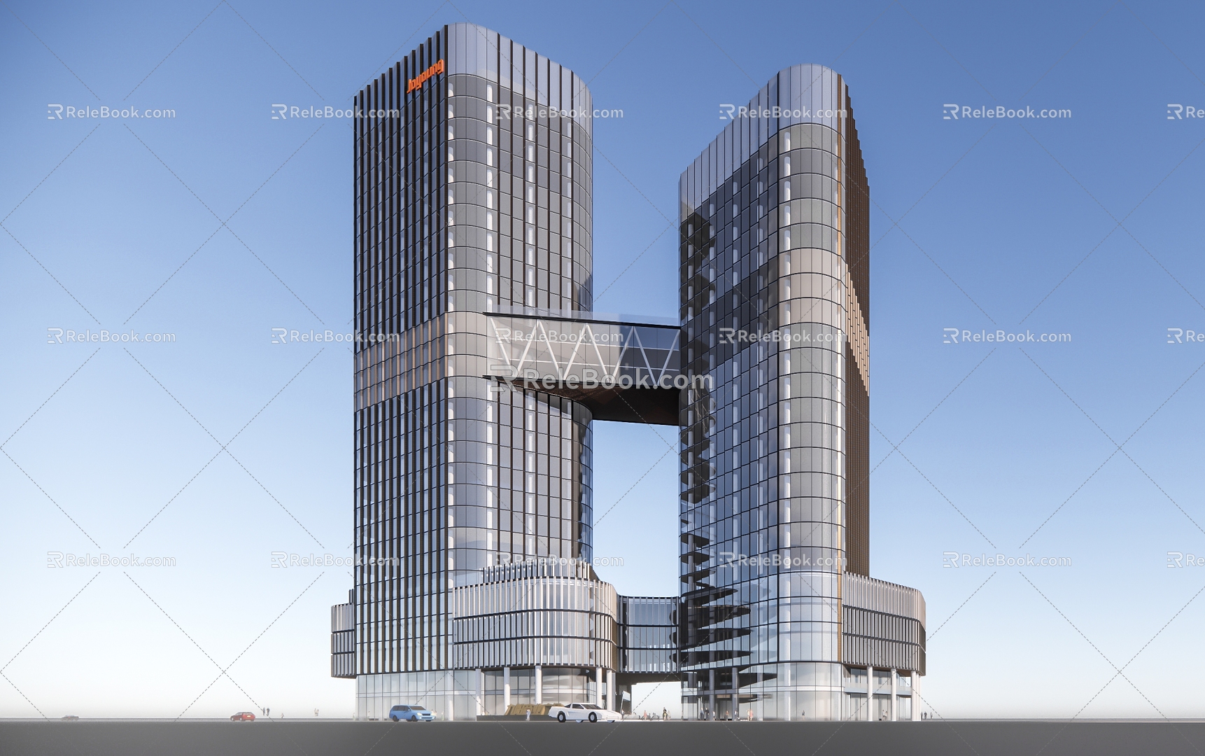 Modern Commercial Building Simple High-rise Office Building Commercial Street 3d model