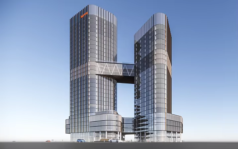 Modern Commercial Building Simple High-rise Office Building Commercial Street 3d model