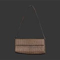 Stylish Brown Crocodile Pattern Leather Handbag With Long Shoulder Strap And Structured Design 3d model