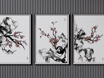 New Chinese Plant Painting Decorative Hanging Painting 3d model