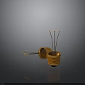 Transparent Light Bulbs Electronic Appliances With Golden Base And Clear Glass Design