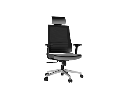 Ergonomic Modern Office Chair With Mesh Backrest Adjustable Headrest And Swivel Base 3d model