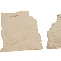 Two Brown Rock Samples With White Textured Surfaces And Natural Cracks