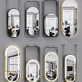 Modern Decorative Wall Mirrors With Various Shapes And Lighting For Home Decoration
