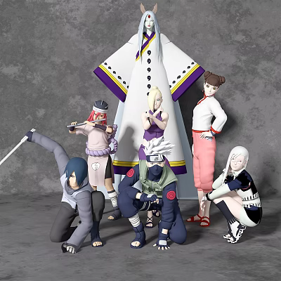 Modern Anime Characters Anime Naruto Character Combination 3d model