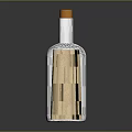 Standing Transparent Glass Bottle With Orange Cap And Rolled Paper Inside