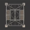 Industrial Metal Frame Structure With Concrete Bases And Support Beams 3d model