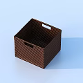 Brown Woven Square Storage Basket With Handle For Home Organizing