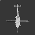 Military Helicopter 3D Model With Camouflage Finish Rotor Blades And Cockpit Details