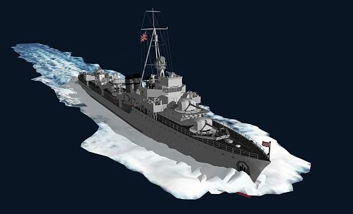 modern warship destroyer 3d model