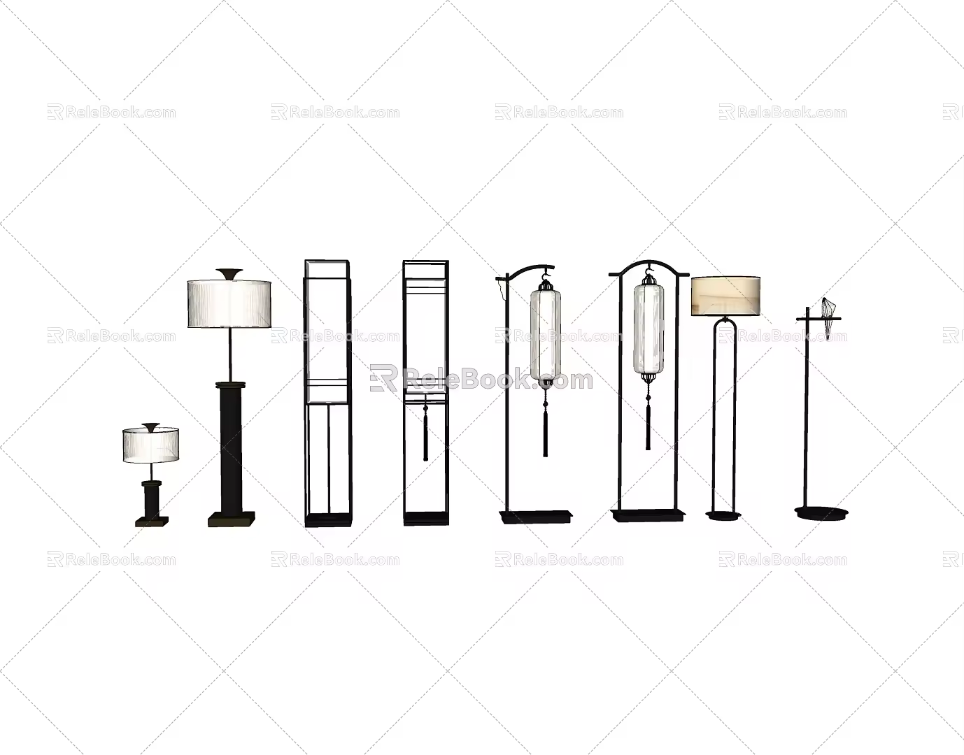 New Chinese lamp combination 3d model