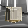 Modern Elegant Photo Spot With Golden Frame Transparent Panels And Patterns