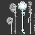 Transformation of weapons homemade weapons circular saw knife axe mechanical cold weapons 3d model