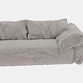 Dark Gray Two Seater Sofa With Plush Fabric Puffy Cushions And Cozy Armrests