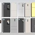 Multiple Modern Refrigerators and Freezers with Various Colors and Styles 3d model