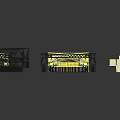 Various Switch Panels with Blue Interfaces Black White Housings and Different Sizes Shapes