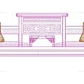 Traditional Chinese Wooden Luohan Bed With Carved Backrest Cushioned Seats And Decorative Accent Pillows