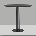 Modern Black Round Side Table With Slim Pedestal Base Design