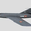 Gray Fighter Jet With Open Cockpit MARINE Insignia And French Navy Emblem
