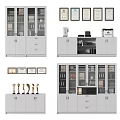 Modern Office Bookcase With Glass Doors Drawers And Storage For Certificates Trophies And Files
