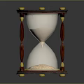 Vintage Hourglass With Wooden Frame Gold Accents And Glass Sand Container