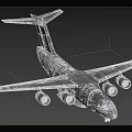 Gray Passenger Airplane Flying With Extended Wings In Overcast Sky