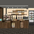 Inviting Dessert Shop Interior With Wooden Counter Glass Display Cases Fresh Pastries And Decorative Flooring