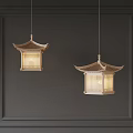 New Chinese Building Chandelier Decorative Chandelier 3d model