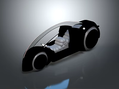 Futuristic Concept Car Featuring Streamlined Design Transparent Roof And White Seats 3d model