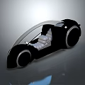 Futuristic Concept Car Featuring Streamlined Design Transparent Roof And White Seats