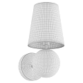 Wall Sconces with Beige Fabric Shades and Spherical Bases in White and Black