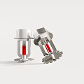 Dual Silver Fire Equipment With Red Components And Mounted Bases Design 3d model