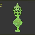 Antique Brass Furniture Decorative Vase With Intricate Openwork Top And Carved Patterns