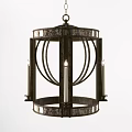 Vintage Metal Chandelier With Round Frame And Candle Style Design
