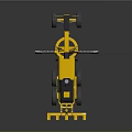 Yellow Construction Grader With Cab Large Wheels And Blade On Dark Surface 3d model
