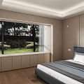 Modern Wardrobe With Sliding Doors In Neutral Tones For Bedroom Interior