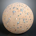 Decorative Sphere With Multicolored Stone Pebbles Handcrafted Surface And Neutral Tone 3d model