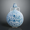 Classic Blue And White Porcelain Vase Decor For Traditional Wooden Furniture