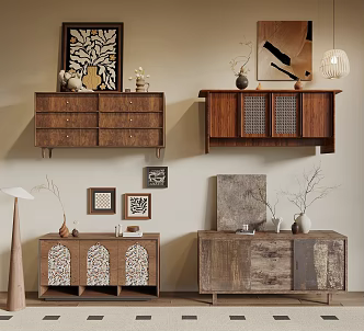 Middle Ancient Silent Wind Entrance Cabinet Side Cabinet End View Desk TV Cabinet Side Cabinet 3d model