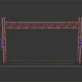 Metal Truss Frame Structure With Traffic Lights And Checkerboard Base
