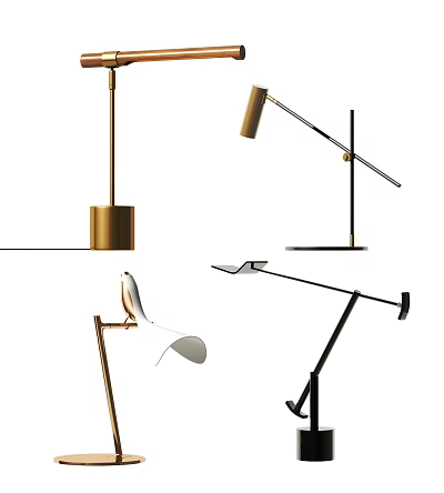 Modern Table Lamp Designs With Adjustable Arm And Metal Base Features 3d model