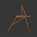 Portable Orange Tripod Storage Furniture With Open Cabinet And Stable Legs