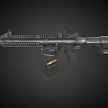 Modern Black Tactical Assault Rifle With Rail System And Detachable Magazine Firearm