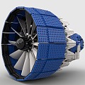 LEGO toy building blocks aircraft engine 3d model