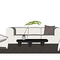 Modern sofa coffee table combination 3d model